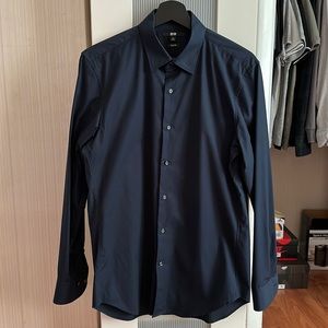 Uniqlo Navy Slim Fit Dress Shirt